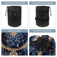 thumbnail image 3 of PhooArto Large Barrel Drawstring Makeup Bag, Dreamcatcher Feather Pattern Travel Cosmetic Bag Portable Make Up Organizer Bag, 3 of 6
