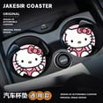 thumbnail image 4 of Cute Hello Kitty Fashionable Fun Creative Sweet Cartoon Pattern Car Storage Groove Decoration Non-Slip Leather Water Coaster, 4 of 7