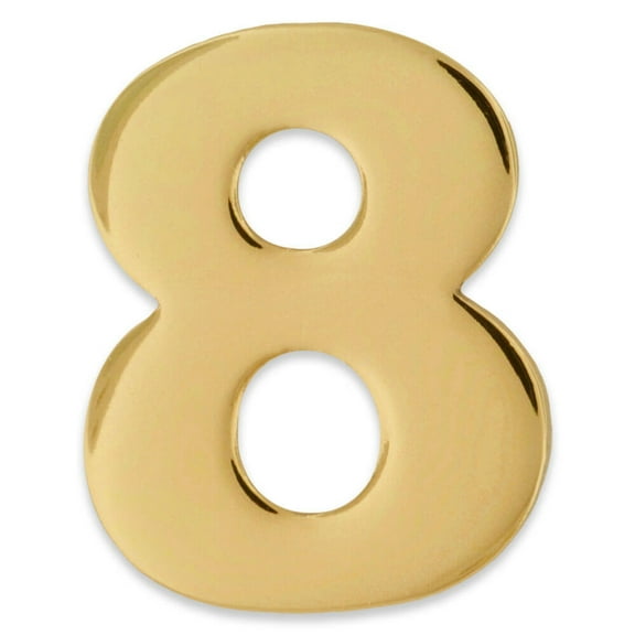 PinMart's Gold Number Eight 8 Lapel Pin Anniversary Birthday Number Jewelry