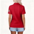 thumbnail image 4 of Women's 250 Year American Anniversary Shirt Patriots Short Sleeve Polo Shirts Freedom Fashion Independence Day T-Shirts - Polo Shirt 4Th of July Shirt Independence Day commemoration Top Red M, 4 of 5