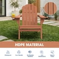 thumbnail image 5 of Adirondack Chairs Set of 2, Folding All-Weather HDPE Plastic Patio Chairs, Teak, 5 of 7