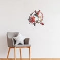 thumbnail image 2 of Nvzi Round Metal Birds Hummingbird Flower Metal Wall Sculpture, 2 of 4