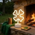 thumbnail image 4 of Clover Neon Signs,Green Clover Led Lights Battery Operated Usb Powered Decoration Lamp,Neon Lights Decor for St.Patrick's Day Gifts,Party,Room Decor,Shamrock Lights Led Neon Signs for Wall Decor, 4 of 8