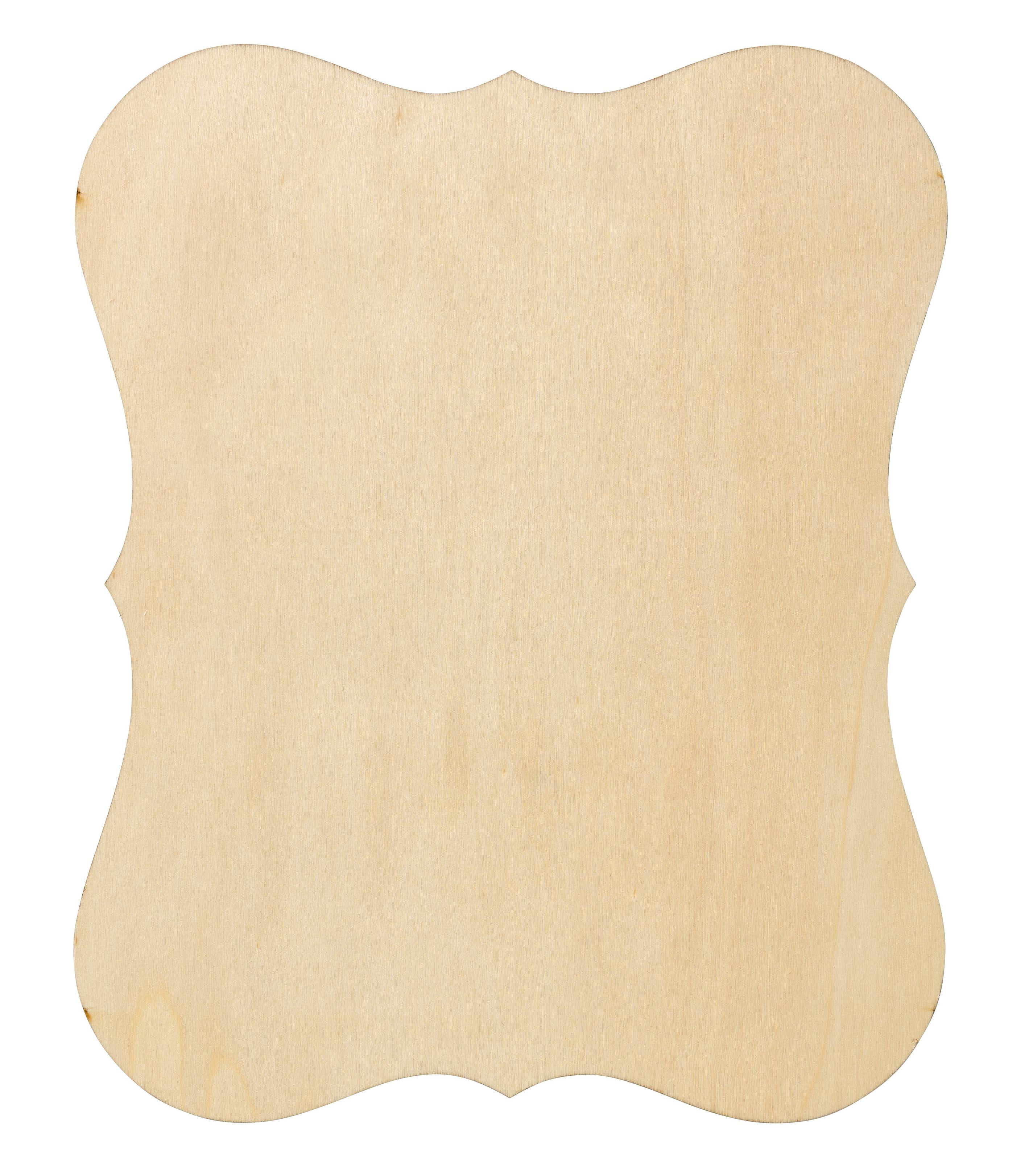 Plaid Unpainted Wood Surface, Medium Die Cut Plaque, 1 Piece, 8.75" x 6.63"