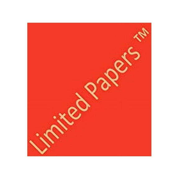 Limited Papers (TM) Sticker Label Fluorescent, 8.5X11 Inch, Letter Size, 60 Pound, Full Sheet Permanent Adhesive Paper, Scored Liner, Offset, 100 Sheets Per Pack. (Red Fluorescent, 3 Pack)