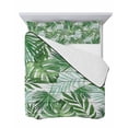 thumbnail image 7 of Quilts Twin-XL Size Bedding Set, Monstera Leaves Lightweight Quilted Comforter, Summer Palm Leaf Botanical Wooden Grey Soft Reversible Bedspread Coverlet with Pillow Covers for All Season, 68" x 98", 7 of 7