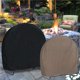 thumbnail image 3 of Chimenea de patio, cubierta de madera para chimenea, soporte de madera portátil impermeable para exteriores, cubierta redonda contra el polvo de 40x24x41 pulgadas, 3 of 5