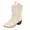 White, variant on Woman Boots Women's Mid Calf Boot,Round Toe Low Heel Comfort Slouchy Bootie with Side Zipper White,Size 9