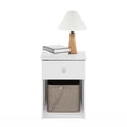thumbnail image 5 of Furinno TIDUR Night Stand, Nightstand with Drawer, Bedside Table, End Table, Side Table with Storage Shelf, Knob Handle Drawer, for Bedroom, Living Room, Plain White, 5 of 5