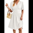 thumbnail image 2 of Vestido de Mujer de Verano 2025, Elegante Minivestido con Volantes y Escote en V Profundo, Vestidos A la Cintura XXL, 2 of 10