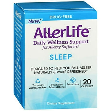 Allerlife Sleep Capsules, Daily Allergy Supplements & Sleep Aid, 20-Count