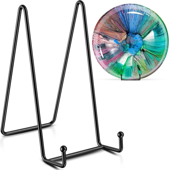 4 Pack Large Plate Stands for Display - Plate Holder Display Stand Metal Frame Holder Stand for Picture, Book (4 Pack)