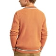 thumbnail image 2 of Cethrio Boys Knitted Sweaters, Pullover Long Sleeve Crew Neck Fashion Fall Winter Tops Orange Size 10-11T, 2 of 5