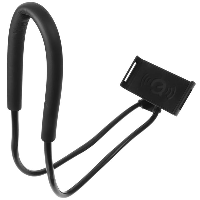 Miangastore Universal Hanging on Neck Lazy Phone Holder DIY Free Rotating Stand on Table Smart Multiple Functions Mobile Phone Mount Stand Lazy Bracket (Black)