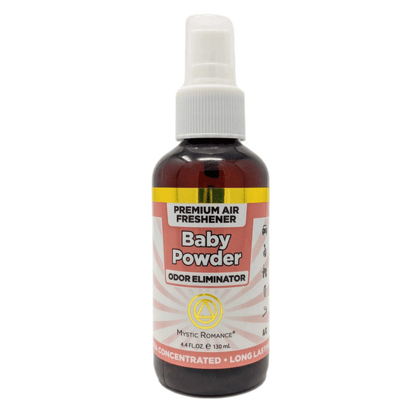 Mystic Romance Odor Eliminating Ultra-Concentrated Long-Lasting Air Freshener Spray, 4.4 oz. (Baby Powder)