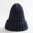 thumbnail image 2 of ruhuadgb Winter Unisex Solid Color Warm Soft Hiphop Knitted Hat Cuffed Skull Beanie Cap, 2 of 7