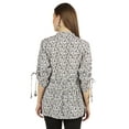 thumbnail image 5 of Moomaya Printed Top 3/4 Sleeve Mandarin Collar Pleated Fit & Flare Short Tunic For Women, 5 of 9