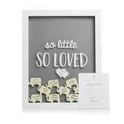 Pearhead Little Wishes Elephant Signature Guest Book Frame and Tokens, Baby Keepsake, Gray