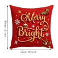 thumbnail image 5 of MYUNNIL Christmas Decorative Throw Pillow Covers, 18 x 18" Farmhouse Red Double Sided Embroidered Christmas Themed Linen Cushion Case for Sofa Bedroom Office Decor, 5 of 5