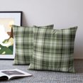 thumbnail image 2 of Pillow Covers 20x20 Set of 2, Sage Green Buffalo Plaid Throw Pillow Covers Decorative Couch Cushion Cover, Farmhouse Modern Striped Microfiber Soft Square Pillowcases for Bedroom Living Room Sofa, 2 of 9
