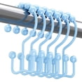 thumbnail image 2 of Titanker Ganchos para cortina de ducha, anillos de cortina de ducha a prueba de óxido para baño, ganchos de ducha de metal duradero de doble deslizamiento para cortinas de barras de ducha de baño, jue, 2 of 4