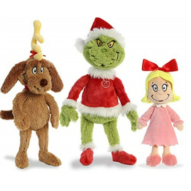 Aurora World Dr. Seuss Cindy Lou Who 12", Grinch Santa 19", & His Dog