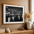 thumbnail image 4 of Damrak Canal B&W - Amsterdam Netherlands Photography Oak Framed Wall Art Print 16 x 24 inches, 4 of 6