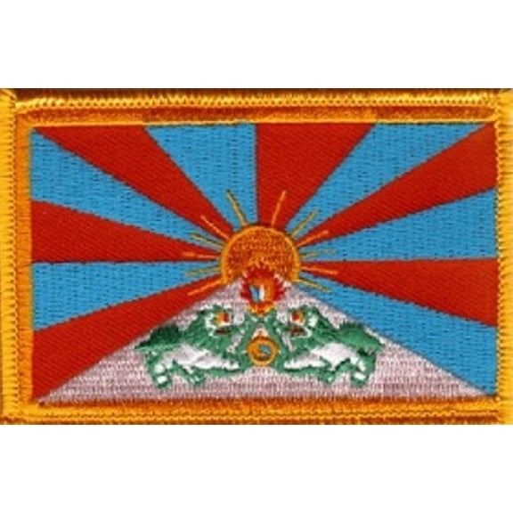 International Country Flag Patch 3.50" x 2.25", One Embroidered Iron or Sew On Flag Emblem; Over 100 Tactical Morale Patch Options Available Tibet