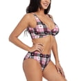 thumbnail image 2 of Kdxio Heart Plaid Print Women's 2 Piece High Waisted Wrap Spaghetti Strap Summer Swimsuit Bikini Set-XX-Large, 2 of 7