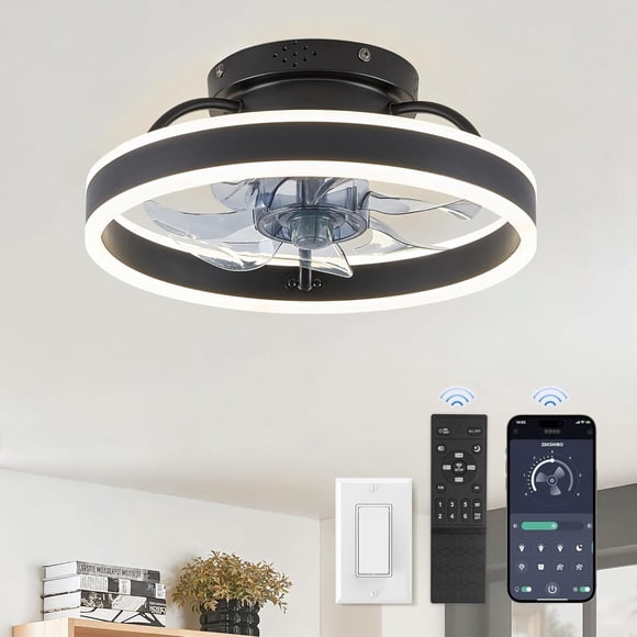 Ventilador de Techo ZMISHIBO 33 cm LED Regulable 120V con Control Remoto