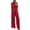 Red, variant on Alkepwun Womens 2 Piece Sets Summer Lightweight Comfy Breathable Suit Satin Sleeveless Dropped-Neck Tank Tops and Elastic Waistband Wide Leg Pants