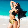 thumbnail image 4 of Kdxio Sunflower Gnomes 3 Print Women's 2 Piece High Waisted Wrap Spaghetti Strap Summer Swimsuit Bikini Set-Medium, 4 of 5