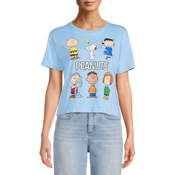 Peanuts Juniors’ Washed Graphic Print T-Shirt