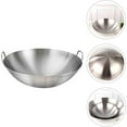 thumbnail image 4 of Stainless Steel Wok Round Bottom Frying Pot For Gas Stove, Large Capacity Pan With Double Ears, NonStick Coating Stir Fry Pan, Easy To Clean Kitchen Utensil For Home Cooking, 4 of 5