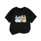 thumbnail image 1 of Gibobby Blusas Termicas Dama Verano Nueva ropa para niños Estilo de Europa y Unidos Top de manga corta para niñas Camiseta con cuello redondo estampado de Pascua para niños （Negro， 4-5 Años), 1 of 3