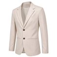 thumbnail image 6 of LEKWK Mens Suit Jacket Slim Fit Notched Lapel Two Button Blazer Lightweight Long Sleeve Fall Coat for Business Casual Wedding Party Beige XL, 6 of 8