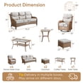 thumbnail image 6 of Jentlehouse 10 Pieces Outdoor Patio Furniture Set with 4 Swivel Rocking Chairs,Wicker Rattan Sofa Set Outdoor Sectional Conversation Set for Garden Lawn Balcony, 6 of 12