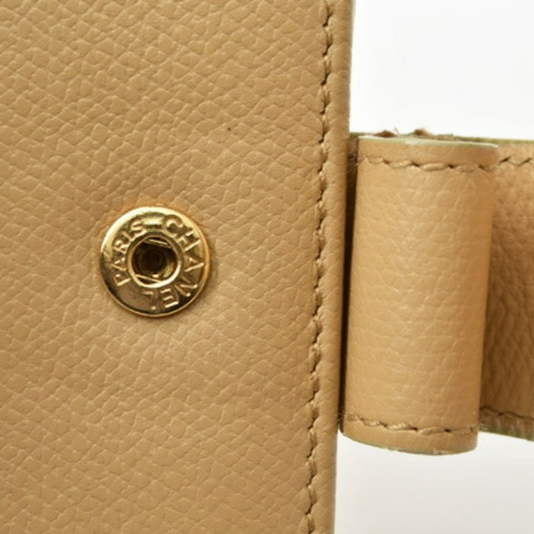 Pre-Owned Chanel organizer cover agenda PM CHANEL Coco mark leather beige  (Good) 