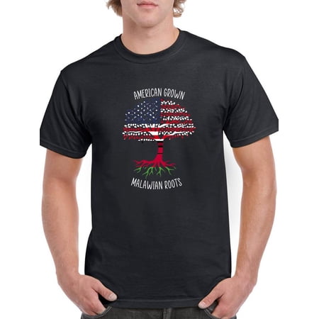 American Grown Malawian Roots T-Shirt Men -Smartprints Designs Male Medium