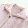 thumbnail image 5 of Women's Full Zip Flannel Jacket Fuzzy Fleece Pajama Tops Long Sleeve Warm Winter Sleepwear Coat with Pockets New Fleece Sleep Shirts for Women Soft Pinky L, 5 of 9