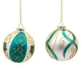 thumbnail image 2 of Kurt S. Adler Gold, Dark Teal and White Embellished Ball, 6 Piece Ornament Set, 80MM, 2 of 4