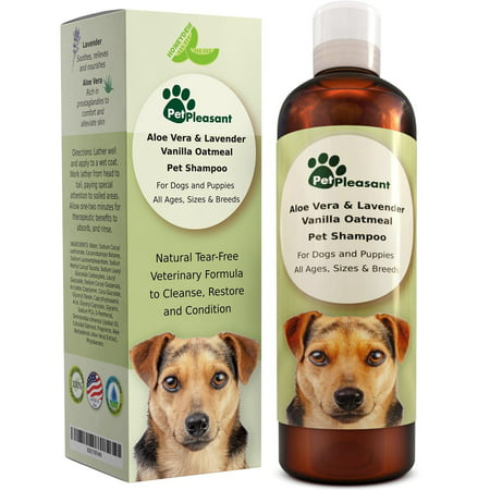 Vanilla Oatmeal Dog Shampoo with Aloe Vera - Colloidal Oatmeal Shampoo for Dogs & Puppies - Anti Itch Pet Shampoo for Dogs with Sensitive Skin - Natural Odor Eliminator - Anti Flea and Tick for