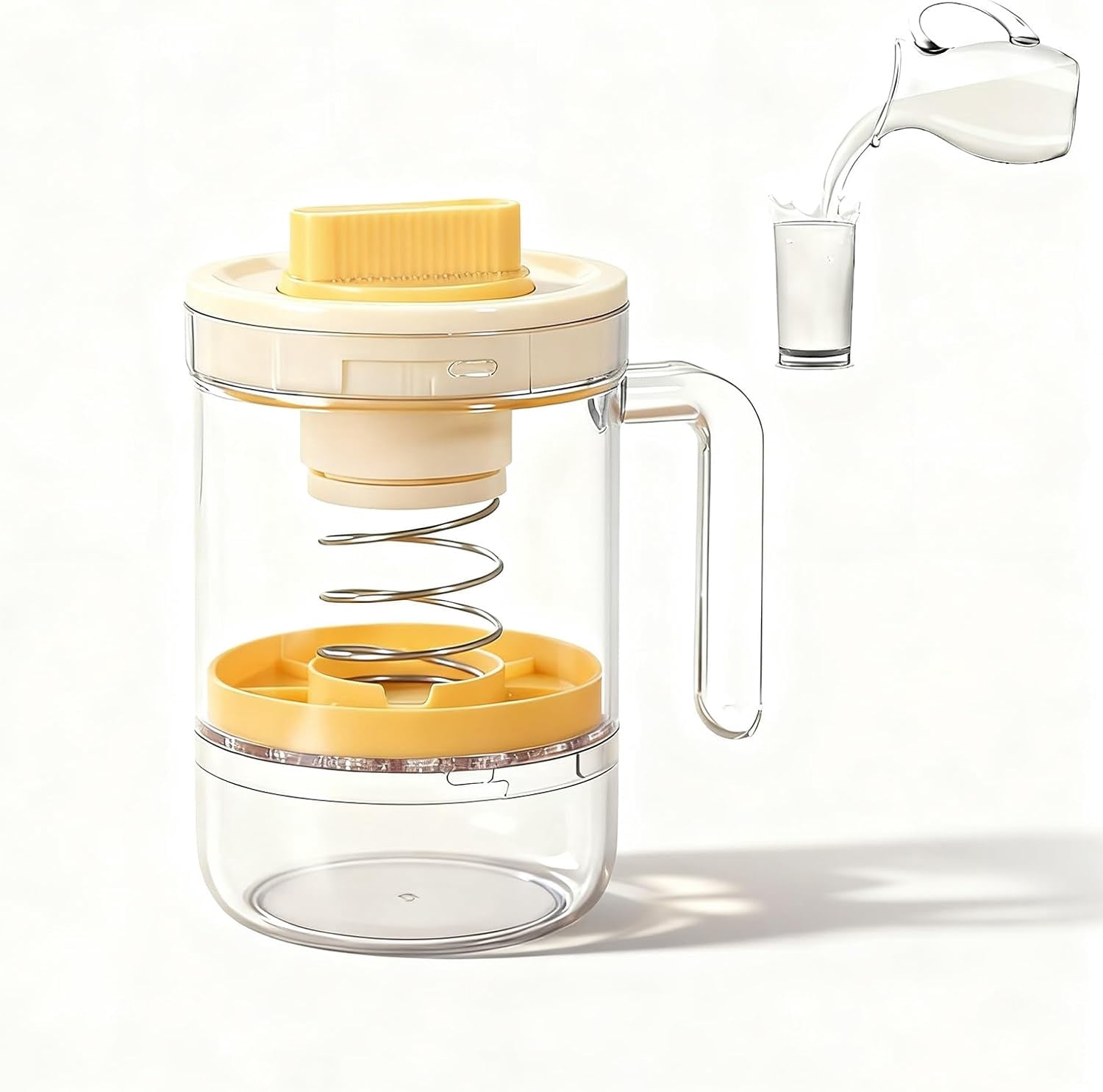 Greek Yogurt Strainer with Spring-Loaded Press, Ultra-Fine Mesh Bags  Adjustable Twist Knob Whey Separator, BPA-Free Yogurt Filter Jar, Holds 450 g Yogurt, 270 ml Whey Collector