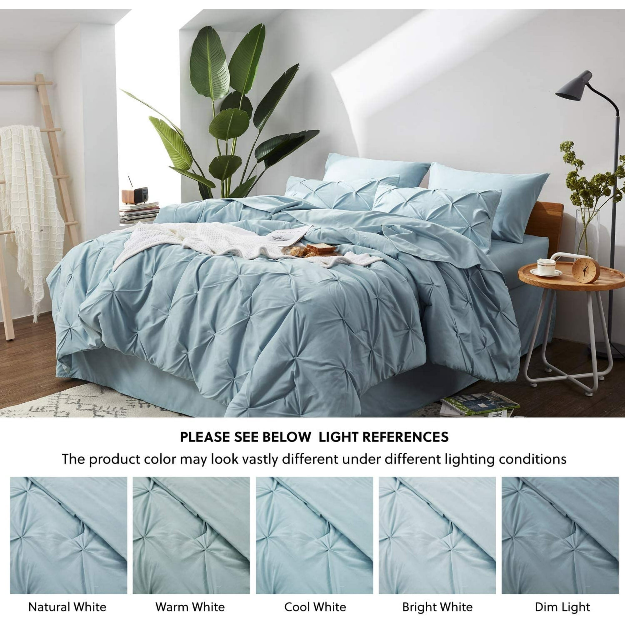 Cozy Comfort Light Blue Queen Comforter Set - 7 Pieces Bedding Set with Comforters, Sheets, Pillowcases & Shams