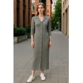 thumbnail image 3 of Women Long Sleeves Button Front Knitted Sweater Maxi Dress With Two Side Pocket., 3 of 4