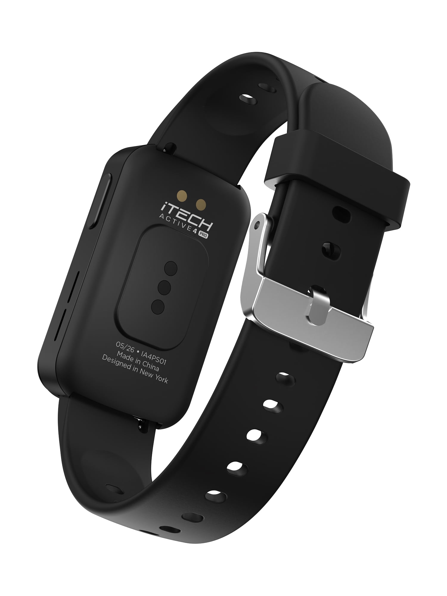 iTech Active 4 PRO Unisex Adult Smartwatch Fitness Tracker, Black, Silicone Strap