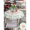 thumbnail image 4 of Easter Outdoor Tablecloth - 54 Inch Round Dining Table Cover, Spring Bunny Ears Feet Flowers Green Plaid Waterproof Outdoor Table Cloth with Umbrella Hole & Zipper for Picnic/Patio/Party, 4 of 7