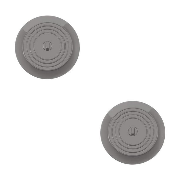 Naiovety Tapón de fregadero, cubierta de drenaje de suelo de silicona para baño, de succión redondo, escombros de inodoro, desodorante Gris 2piezas