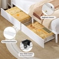thumbnail image 5 of Aunfebrco Full Corner Bed Frame with 2 Drawers & Bookcase Storage, Full Size Daybed with Charging Station and Led Lights, Metal Platform Bed Frame for Living Room Bedroom, White, 5 of 9
