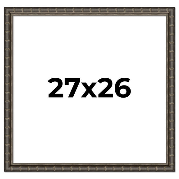 27x26 Frame Black Bamboo Solid Wood Picture Frame Width 1.5 Inches | Interior Frame Depth 0.5